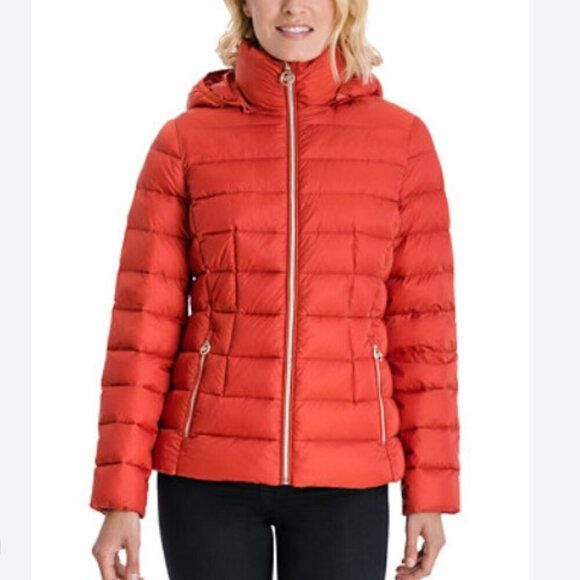MICHAEL Michael Kors (Small) Down Insulated Packable Down Winter Jacket Orange - Picture 1 of 11